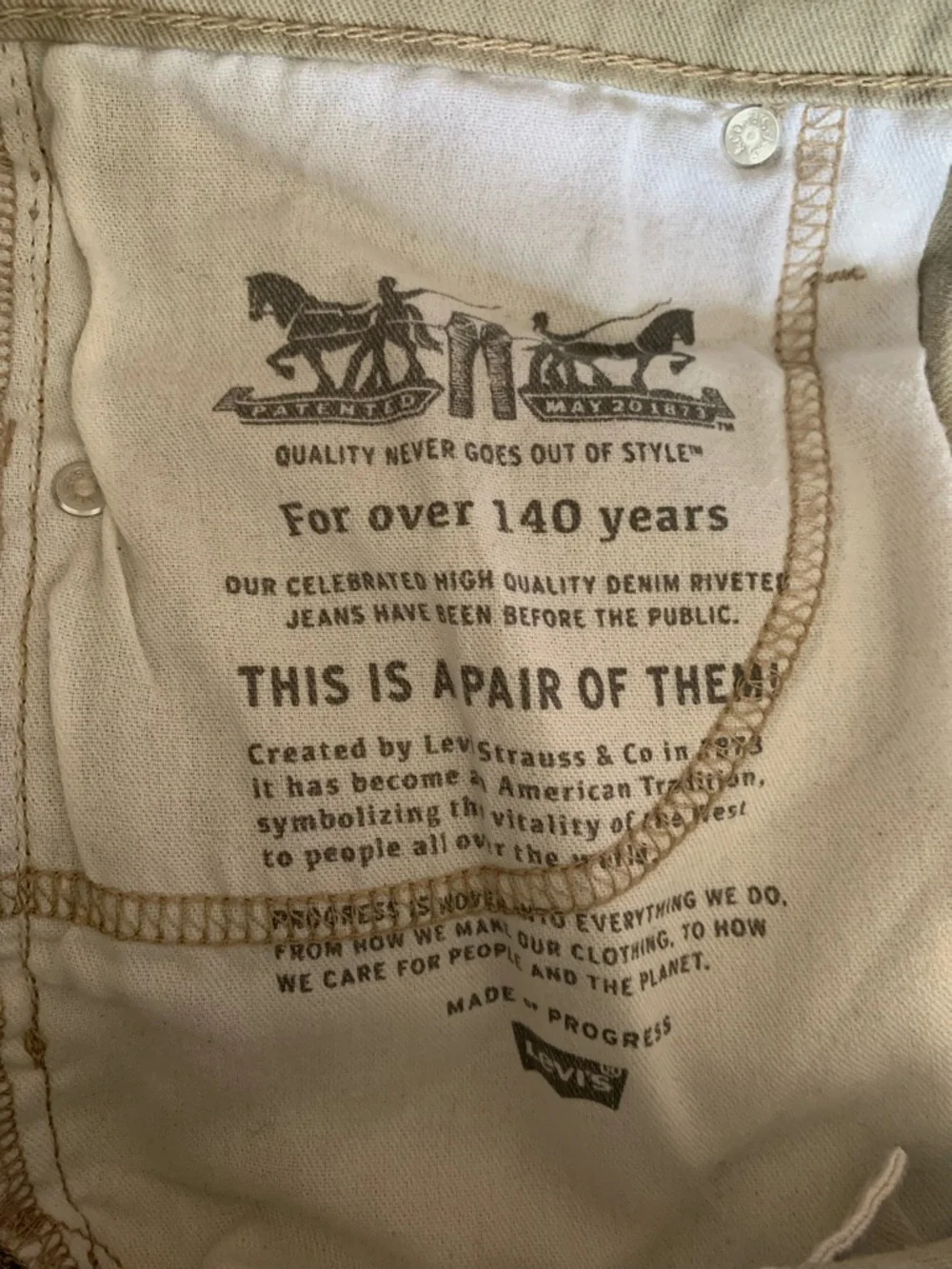LEVI’S 511 Slim Fit Mens Beige Jeans Size 30” Waist X 30” Inseam